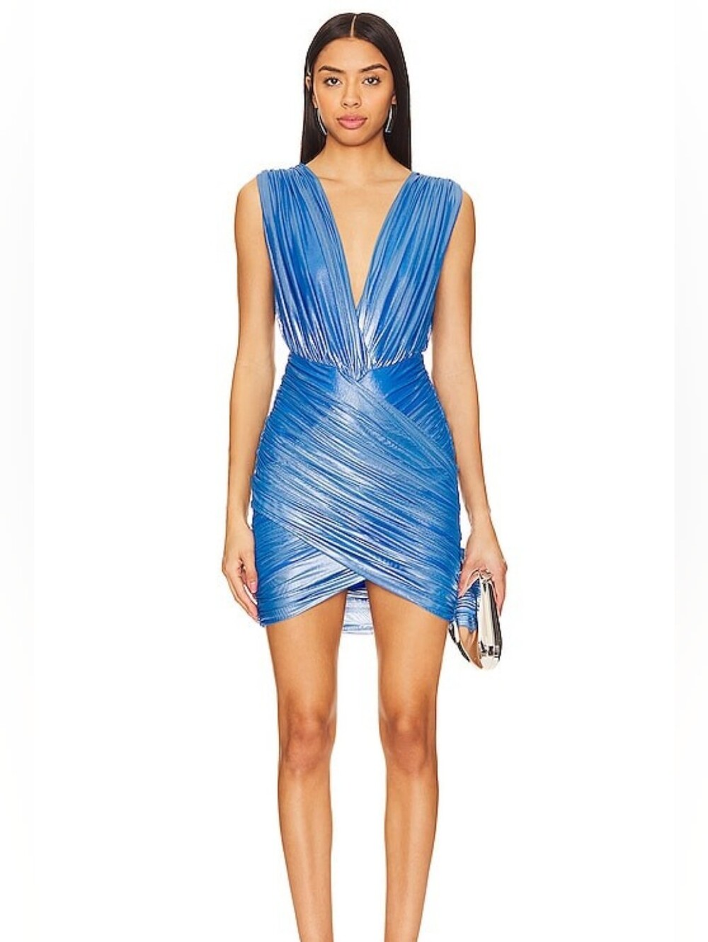 $285 BAOBAB Eden Stretch Tech Jersey Mini Dress Moonlight Blue Medium